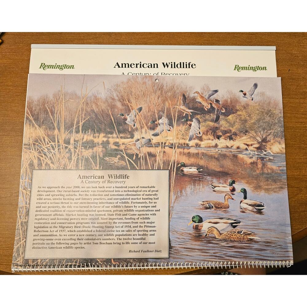 1999 Vintage  Remington Calendar Wildlife and Hunting Memorabilia